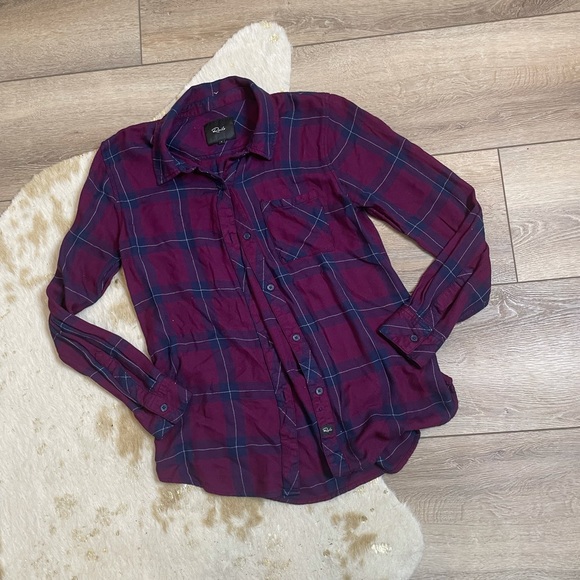 Rails hunter plaid flannel merlot and navy - Picture 2 of 6